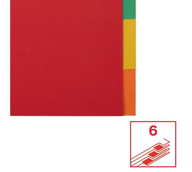 Tabbladen Esselte Economy A4 6-delig  karton 11-rings assorti