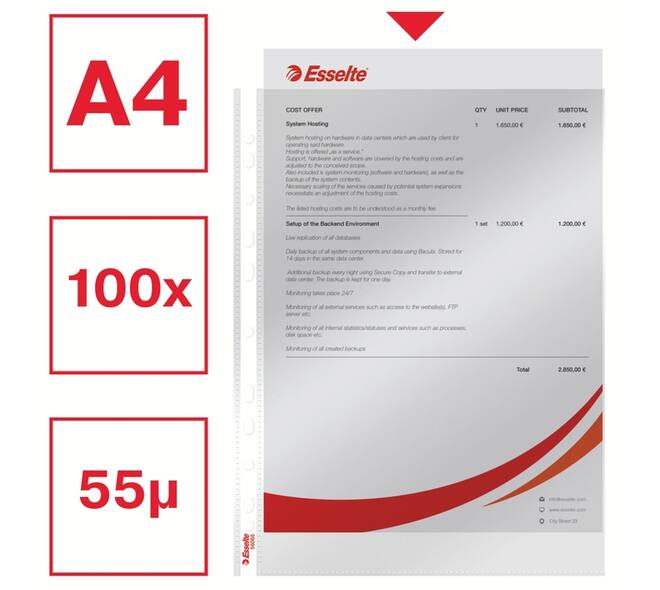 Showtas Esselte copy safe 0.06mm PP A4 glashelder 100 stuks