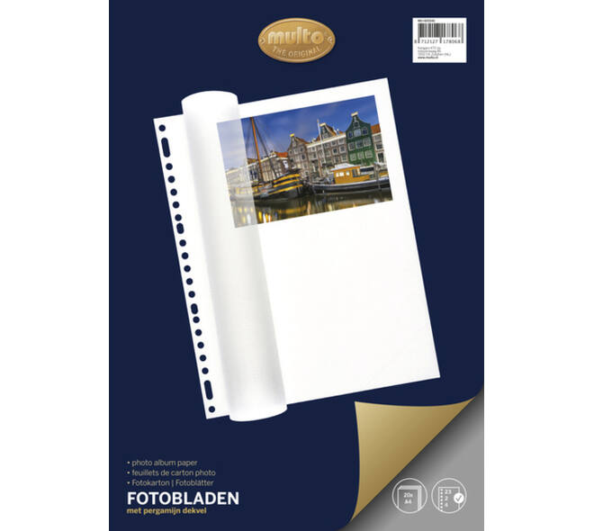 Interieur Multo fotobladen A4 23-gaats met dekvel wit 20 vel