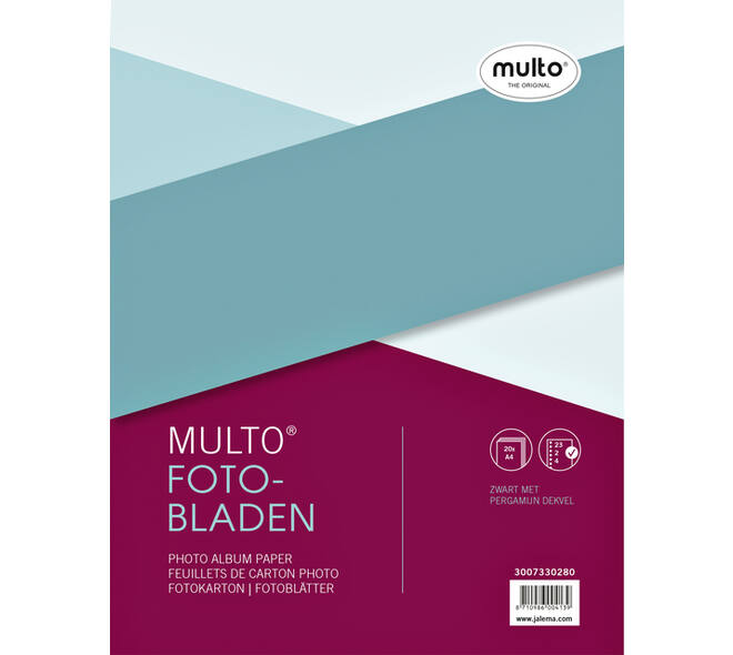 Interieur Multo fotobladen A4 23-gaats met dekvel zwart 20 vel