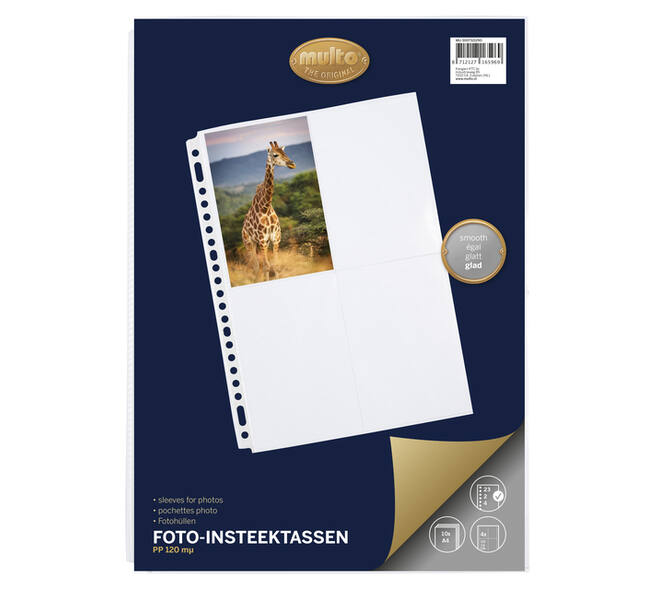 Fototas Multo A4 23-gaats 4-vaks 10X15cm PP transparant 10 stuks