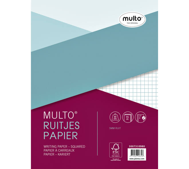 Interieur Multo 17-gaats ruit 5mm 80gr 50 vel