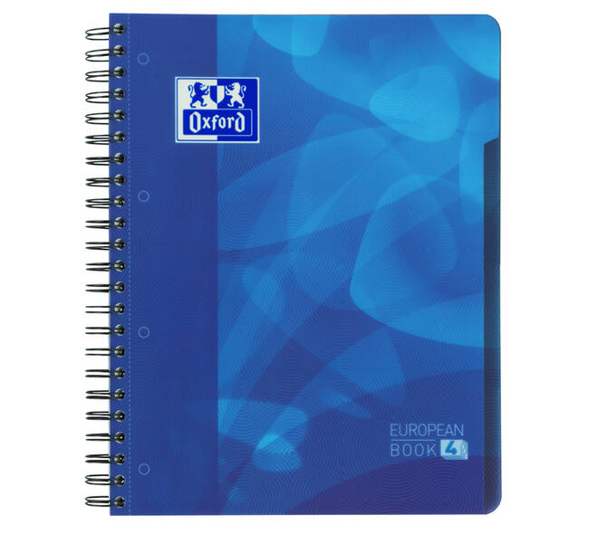 Projectboek Oxford School A4+ lijn 4-gaats 240 pagina's 80gr blauw