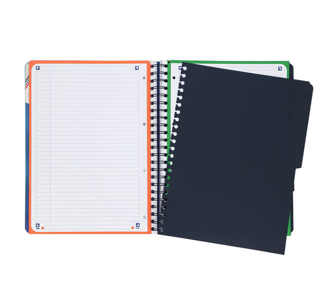 Projectboek Oxford School A4+ lijn 4-gaats 240 pagina's 80gr blauw
