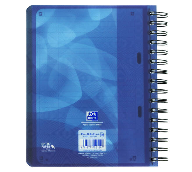 Projectboek Oxford School A5+ lijn 6-gaats 240 pagina's 80gr blauw