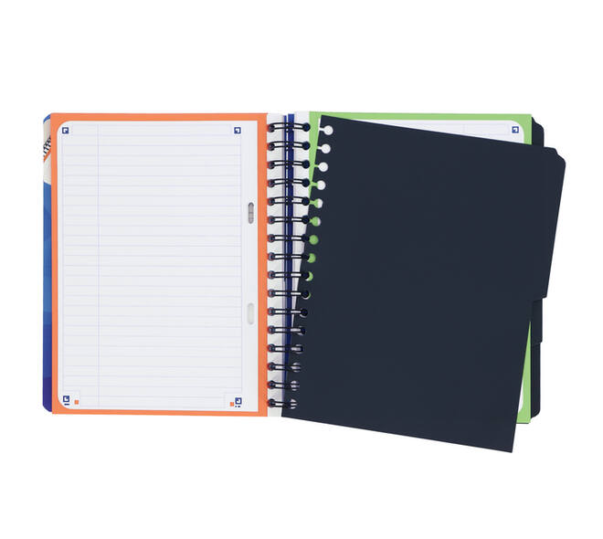 Projectboek Oxford School A5+ lijn 6-gaats 240 pagina's 80gr blauw
