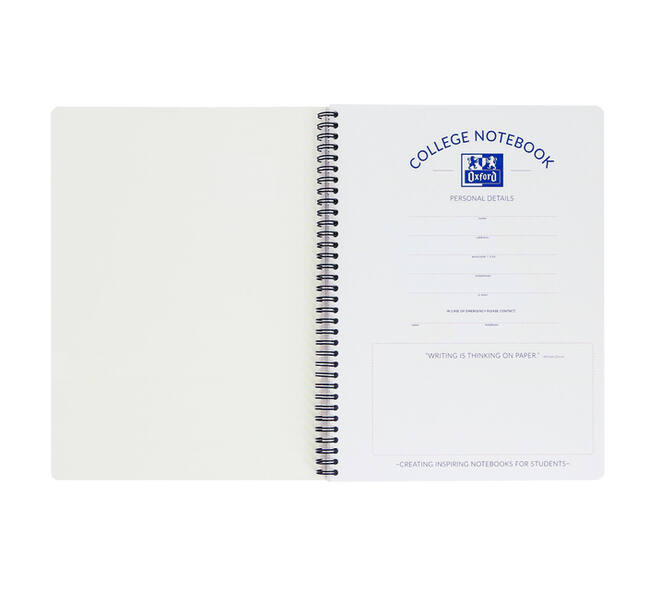 Collegeblok Oxford School A4+ lijn 23-gaats 160 pagina's 80gr zwart
