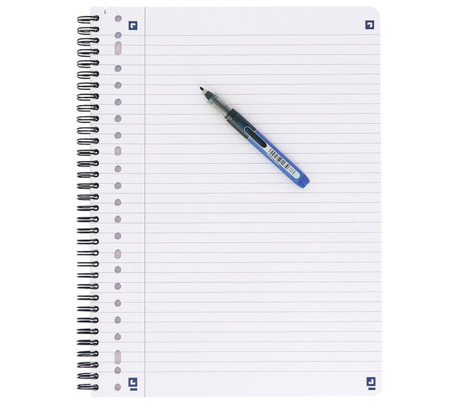 Collegeblok Oxford School A4+ lijn 23-gaats 160 pagina's 80gr zwart