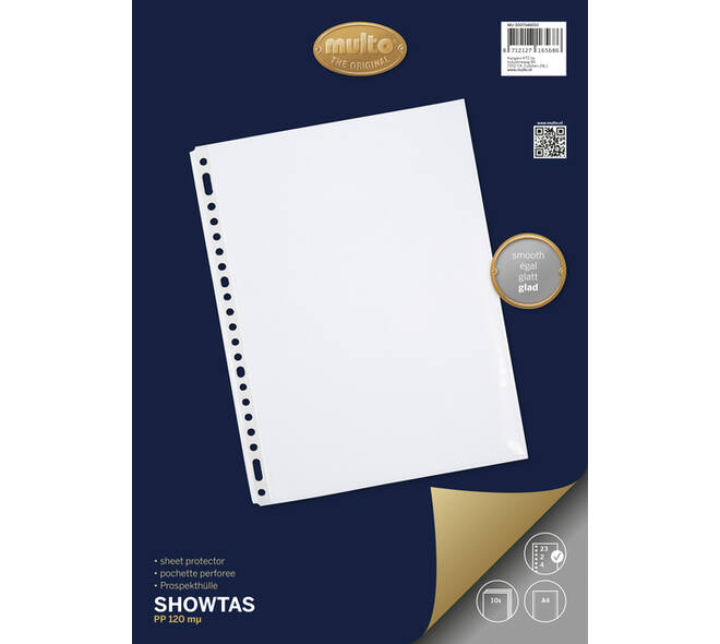 Showtas Multo A4 23-gaats PP 120 micron glad 10 stuks