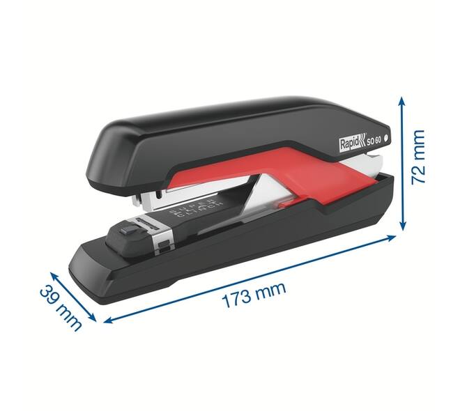 Bureaunietmachine Rapid Supreme fullstrip S1O60 60 vel zwart/rood