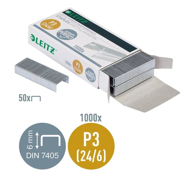 Nieten Leitz 24/6 verzinkt 1000 stuks
