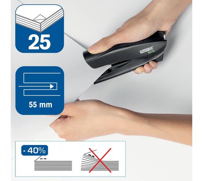 Nietmachine Rapid Fashion Eco half-strip 25 vel zwart