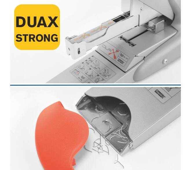 Nietmachine Rapid Supreme duax heavy duty 170 vel zilver/oranje