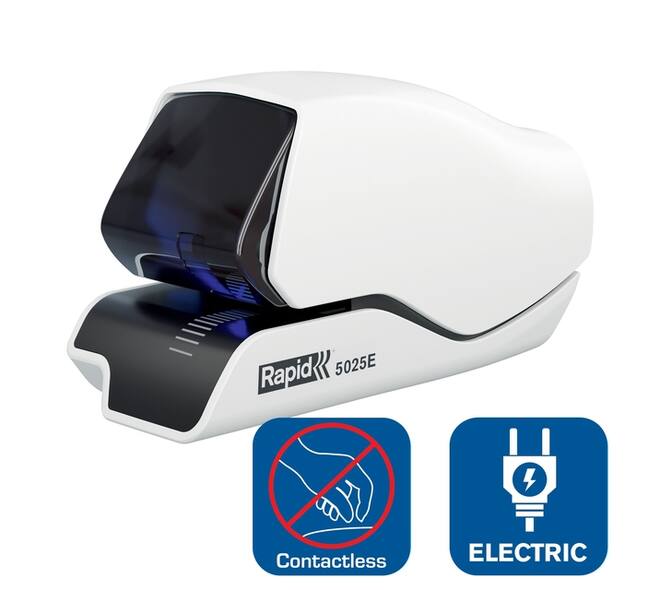 Nietmachine Rapid Supreme contactloos elektrisch 5025e 25 vel wit