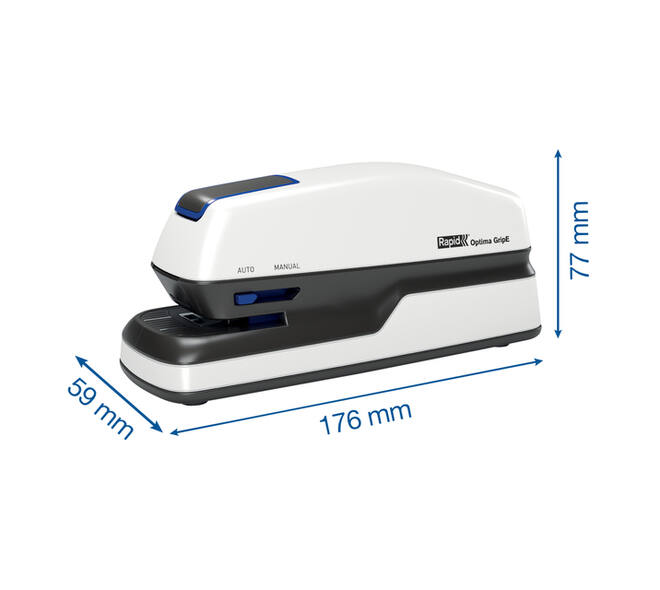 Nietmachine elektrisch Rapid Optima Grip 20vel wit/zwart