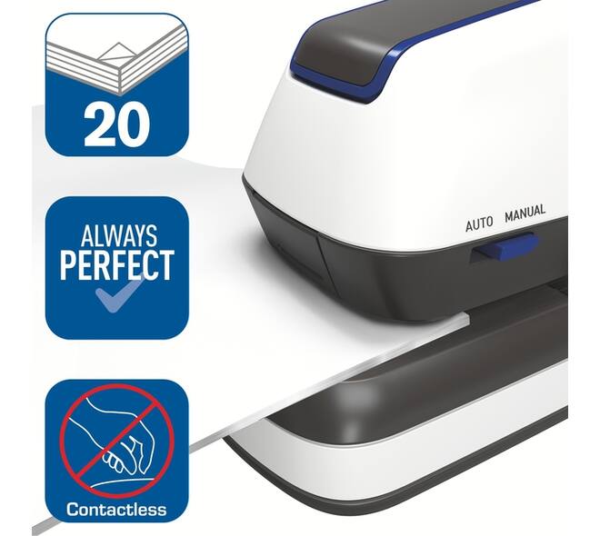 Nietmachine elektrisch Rapid Optima 20 20vel zilver/zwart