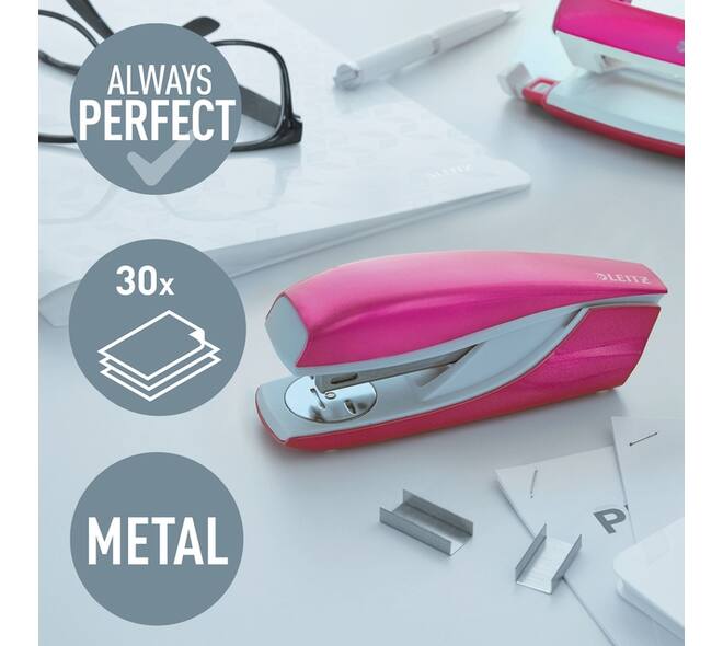Nietmachine Leitz NeXXt Wow metaal 30 vel roze
