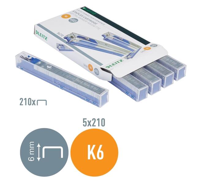 Nieten Leitz cartridge K6 26/6 5x210 stuks