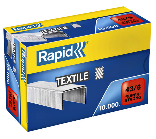 Nieten Rapid 43/6 textiel gegalvaniseerd strong 10000 stuks
