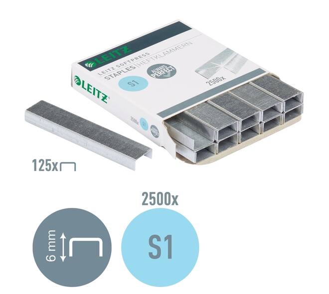 Nieten Leitz S1 Softpress verzinkt 2500 stuks