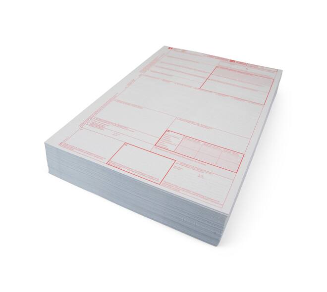 CMR/AVC vrachtbrief 4-voud, volgorde 1,2,3,4  (500st) Laserprinter sets, niet gelijmd