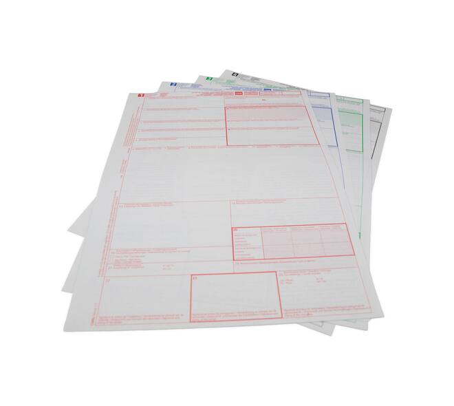 CMR/AVC vrachtbrief 4-voud, volgorde 1,2,3,4  (500st) Laserprinter sets, niet gelijmd