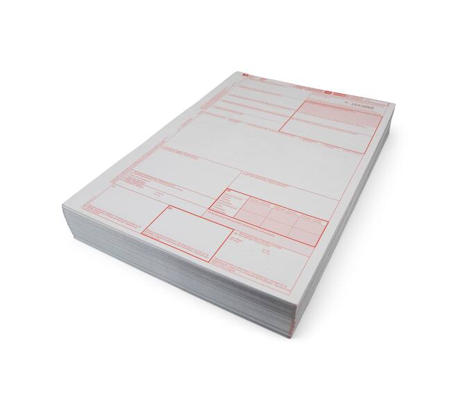 CMR/AVC vrachtbrief 4-voud, volgorde 1,2,3,4 genummerd Laserprinter sets, niet gelijmd (500st)