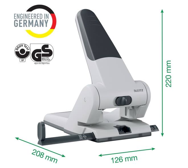 Perforator Leitz 5180 heavy duty 65 vel zilver