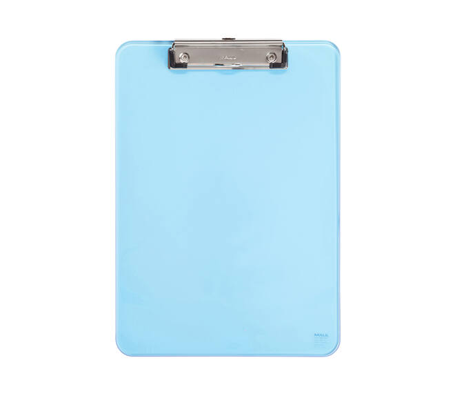 Klembord MAUL A4 staand transparant PS neon blauw