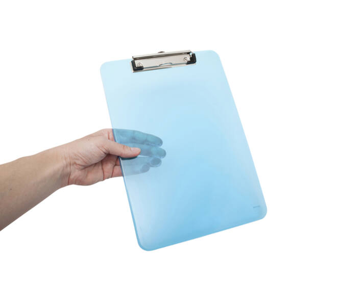 Klembord MAUL A4 staand transparant PS neon blauw