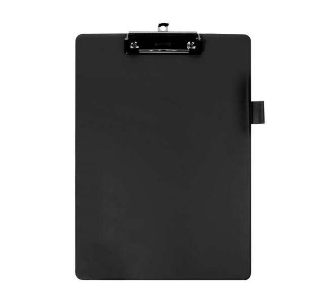 Klembord Quantore A4 staand PVC zwart met 100mm klem + penlus