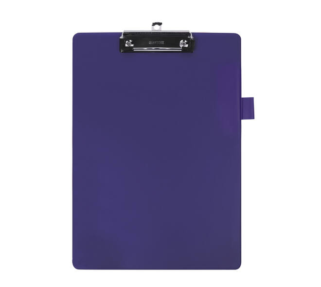 Klembord Quantore A4 staand PVC blauw met 100mm klem + penlus