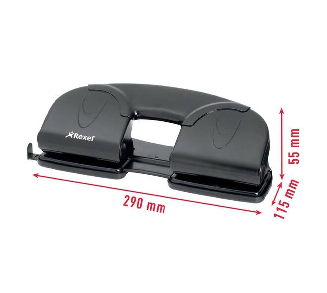 Perforator Rexel V412 4-gaats 12 vel zwart