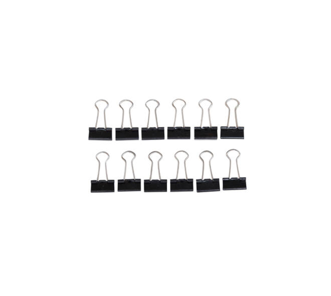 Papierklem MAUL 213 foldback 19mm zwart 12 stuks