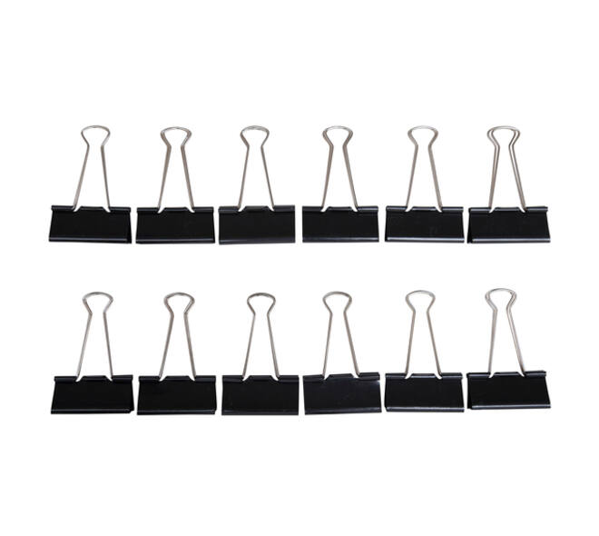 Papierklem MAUL 213 foldback 50mm zwart 12 stuks