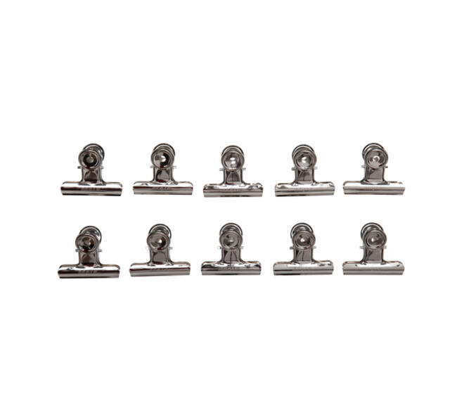Papierklem MAUL Bulldog 50mm capaciteit 20mm zilver 10 stuks