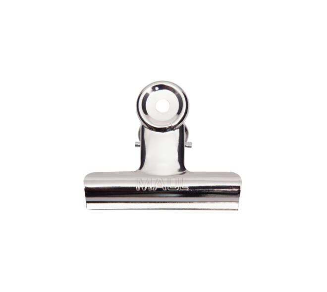 Papierklem MAUL Bulldog 70mm capaciteit 40mm zilver 5 stuks