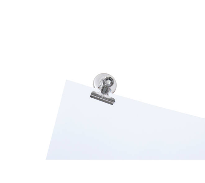 Papierklem MAUL Bulldog met magneet 30mm zilver 2 stuks