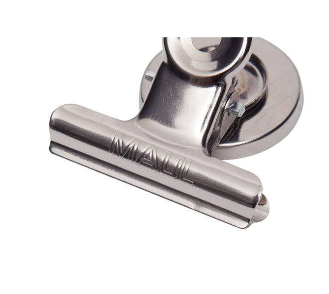 Papierklem MAUL Bulldog met magneet 40mm zilver 2 stuks