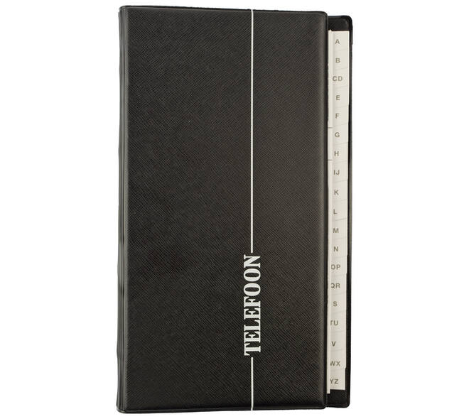 Telefoonalbum Kangaro 215x130mm A-Z 4-rings zwart