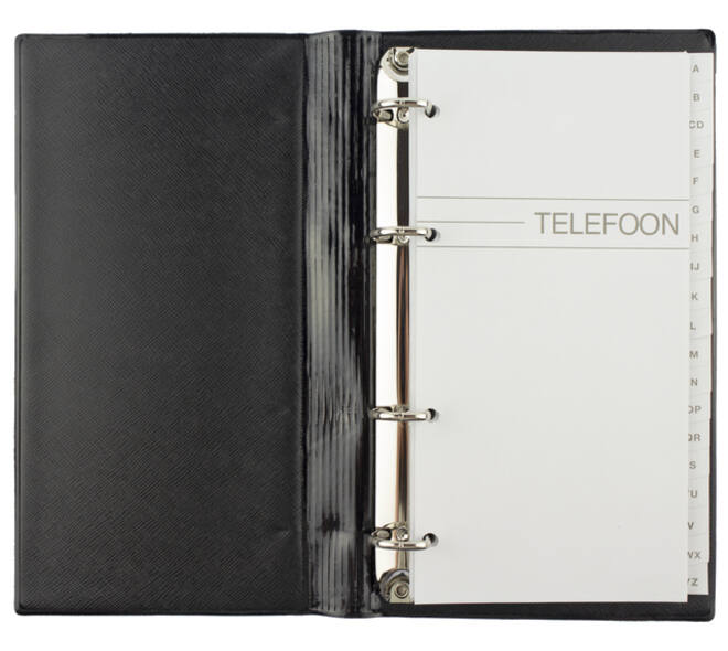 Telefoonalbum Kangaro 215x130mm A-Z 4-rings zwart