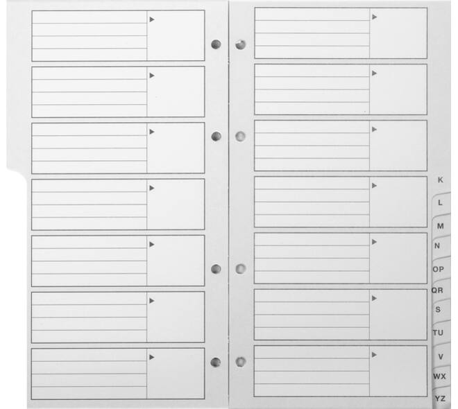 Telefoonregister navulling Kangaro A-Z 200x100mm 4-rings