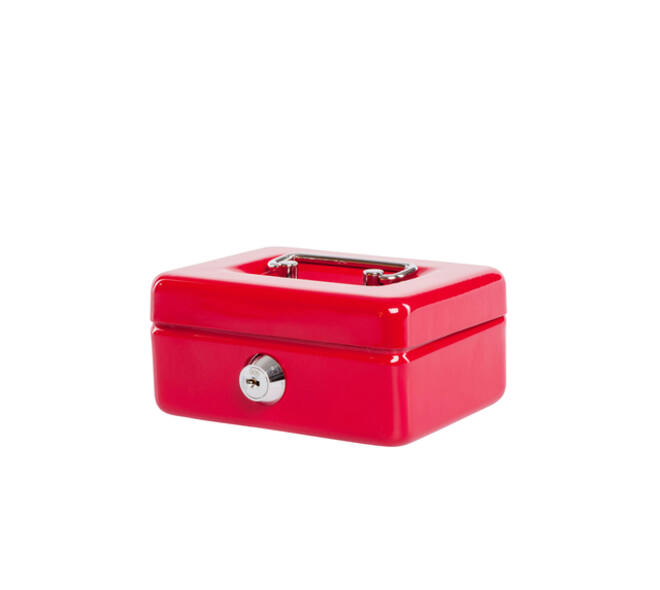 Geldkist MAUL met muntgleuf en slot 125x95x60mm rood