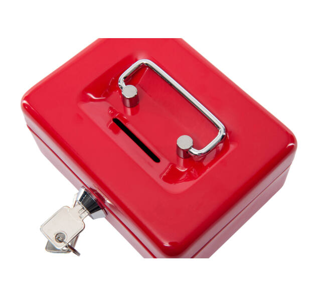 Geldkist MAUL met muntgleuf en slot 125x95x60mm rood