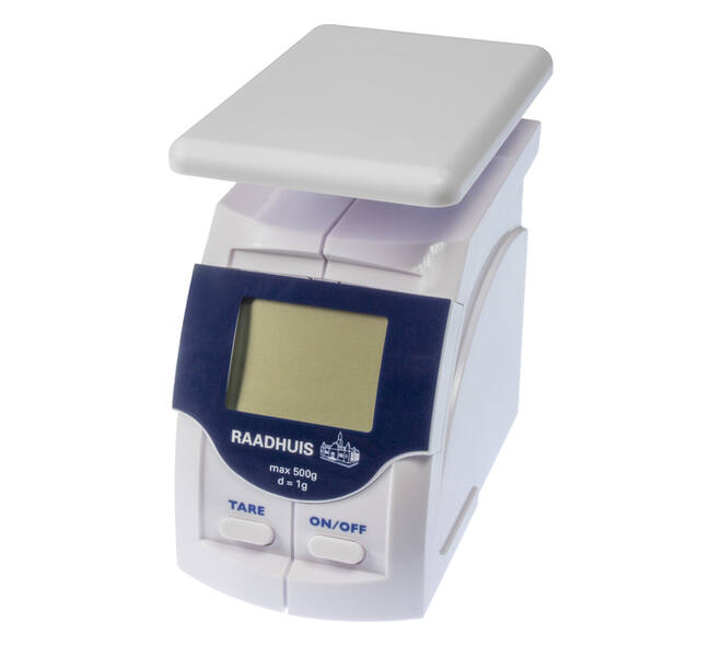 Briefweger Raadhuis tot 500 gram kunststof wit