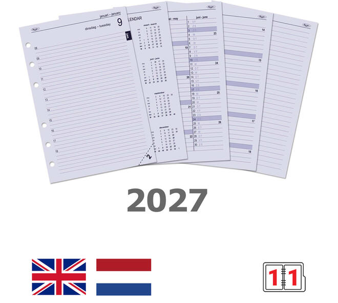 Agendavulling 2027 Kalpa A5 1dag/1pagina