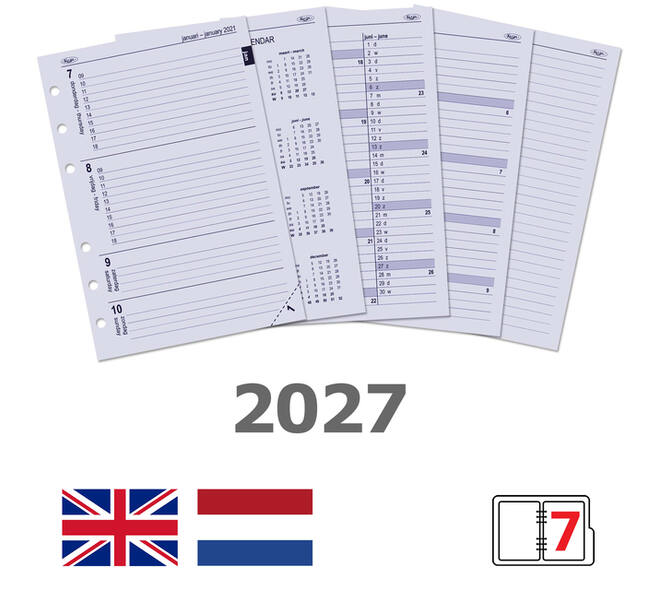 Agendavulling 2027 Kalpa A5 7dagen/2pagina's