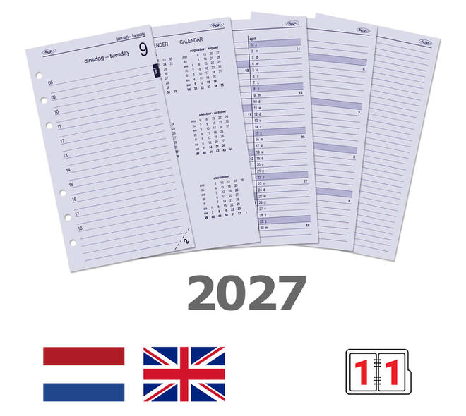 Agendavulling 2027 Kalpa Personal 1dag/1pagina