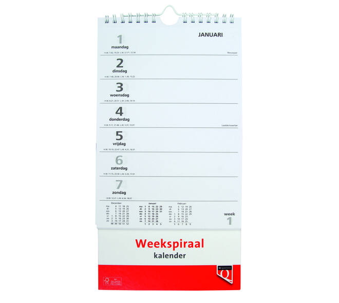 Weekspiraalkalender 2027 Quantore