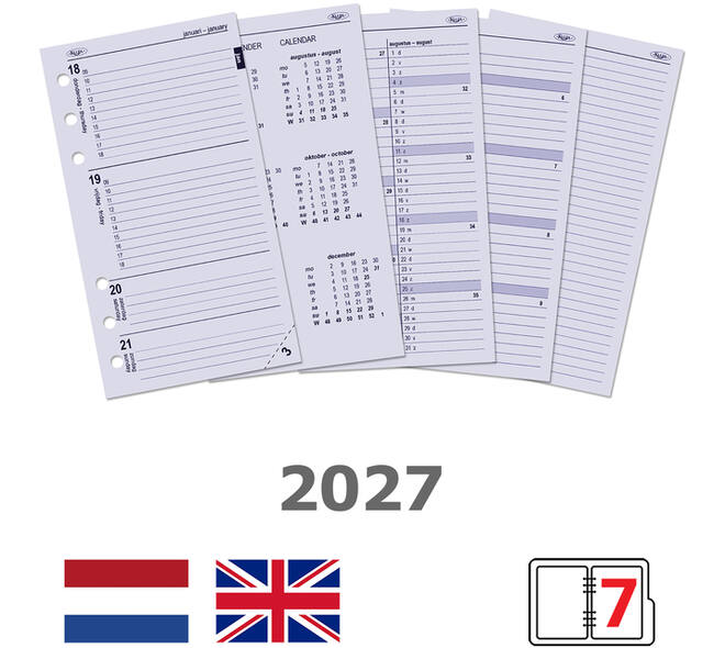 Agendavulling 2027 Kalpa Personal 7dagen/2pagina's